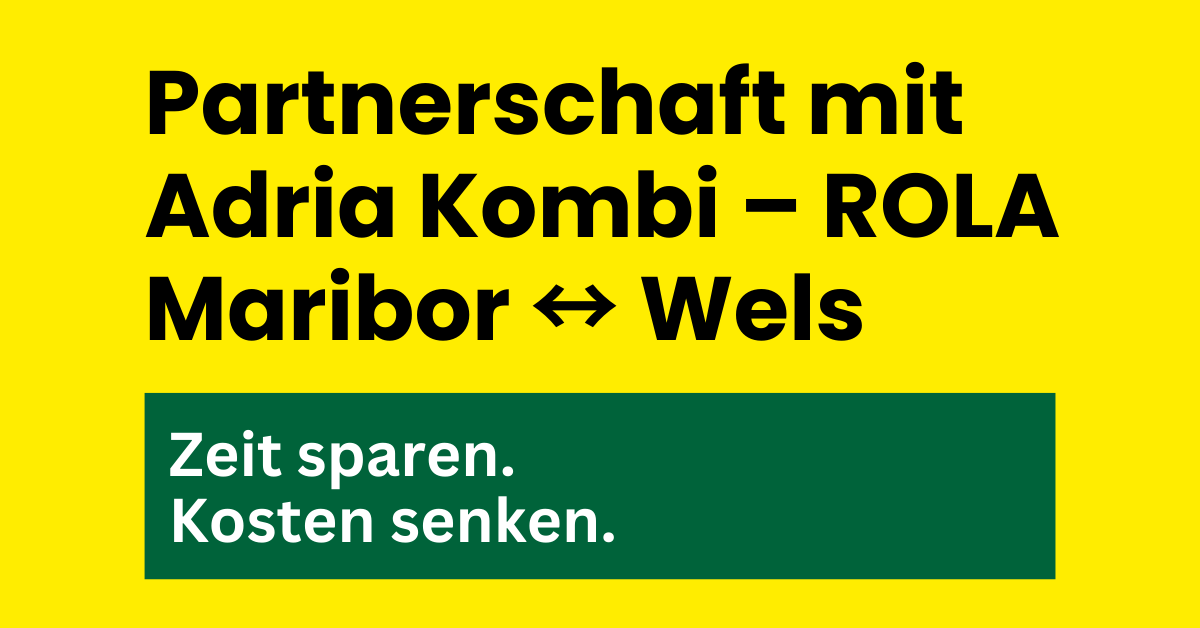 ROLA Maribor ↔ Wels mit Adria Kombi – Bezahlung mit der RMC Tankkarte (Service Card).